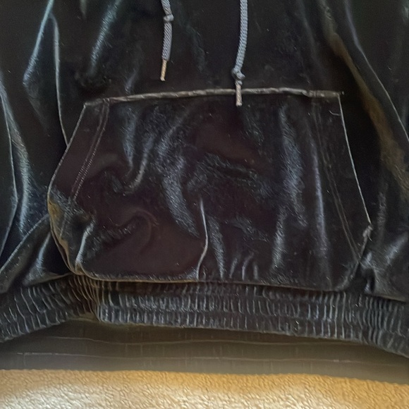 Pink Victoria's Secret Velvet Hoodie - Black , XS (Fits Small - Picture 5 of 15